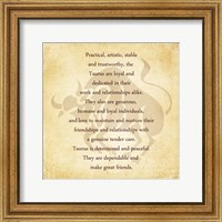 Framed Taurus Character Traits