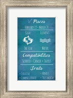 Framed Pisces Zodiac Sign