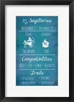 Framed Sagittarius Zodiac Sign