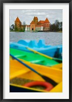 Framed Colorful Boats and Island Castle by Lake Galve, Trakai, Lithuania