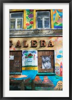 Framed Colorfully Painted Wall in the Old Town, Vilnius, Lithuania