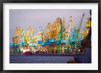 Framed Industry cranes in harbor, Klaipeda, Lithuania