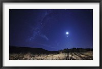 Framed Moon, Venus, Mars and Spica in a Quadruple Conjunction