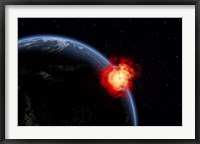 Framed Explosion on Earth's surface from a colliding Asteroid Impact