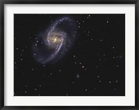 Framed NGC 1365 is a barred spiral galaxy in the Constellation Fornax