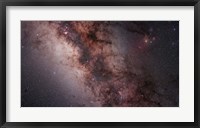 Framed Stars, Nebulae and dust clouds around the center of the Milky Way