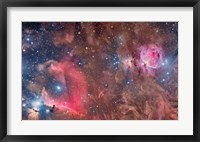 Framed Widefield view of Orion Nebula and Horsehead Nebula