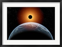 Framed total Eclipse of the Sun as seen from being in Earth's orbit