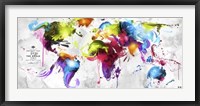 Framed Abstract Map - World