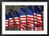 Framed US Flags in Rockefeller Plaza, New York