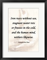 Framed Iron Rusts Without Use -Da Vinci Quote