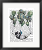 Penguin in Hammock Balloon Framed Print