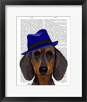 Framed Dachshund With Blue Trilby