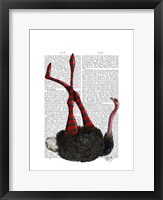 Framed Ostrich with Striped Leggings