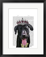 Framed Black Labrador With Tiara