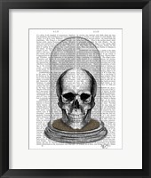 Skull In Bell Jar Framed Print