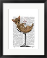 Chihuahua in Cocktail Glass Framed Print