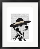Dalmatian and Brimmed Black Hat Framed Print