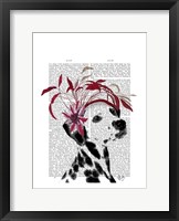 Dalmatian With Red Fascinator Framed Print
