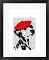 Dalmatian With Red Beret Framed Print
