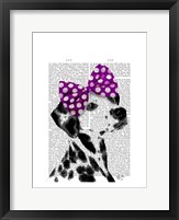 Dalmatian with Purple Bow on Head Framed Print