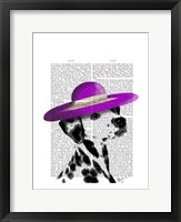 Dalmatian With Purple Wide Brimmed Hat Framed Print