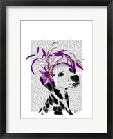 Dalmatian With Purple Fascinator Framed Print