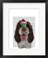 Framed Springer Spaniel with Cupcake