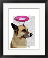 Framed German Shepherd With Pink Halo