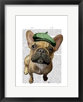 Framed Brown French Bulldog with Green Hat