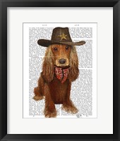 Framed Cocker Spaniel Cowboy