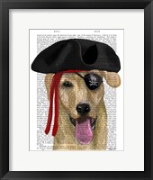 Framed Yellow Labrador Pirate