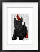 Scottish Terrier and Birds Framed Print