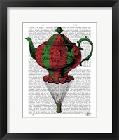 Framed Flying Teapot 2 Red and Green