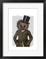 Hedgehog Rider Portrait Framed Print