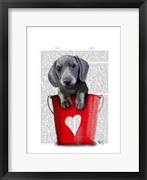 Framed Buckets of Love Dachshund Puppy