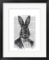 Rabbit In Suit Portrait Framed Print