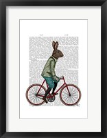 Rabbit On Bike Framed Print