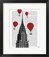 Framed Chrysler Building and Red Hot Air Balloons