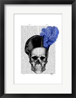 Skull with Blue Hat Framed Print