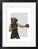 Boxing Bulldog Portrait Framed Print