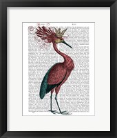 Framed Crowed Marsala Heron