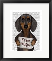 Framed Dachshund Free Hugs