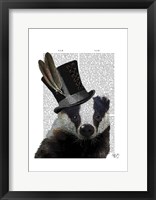Steampunk Badger in Top Hat Framed Print