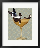 Boston Terrier in Cocktail Glass Framed Print