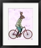 Rabbit On Bike Framed Print