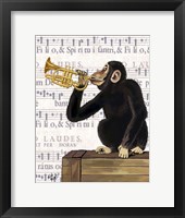 Framed Monkey Playing Trumpet