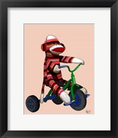 Sock Monkey Tricycle Framed Print