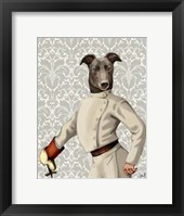 Framed Greyhound Fencer in Cream Portrait