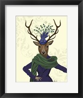 Deer and Fascinator Framed Print